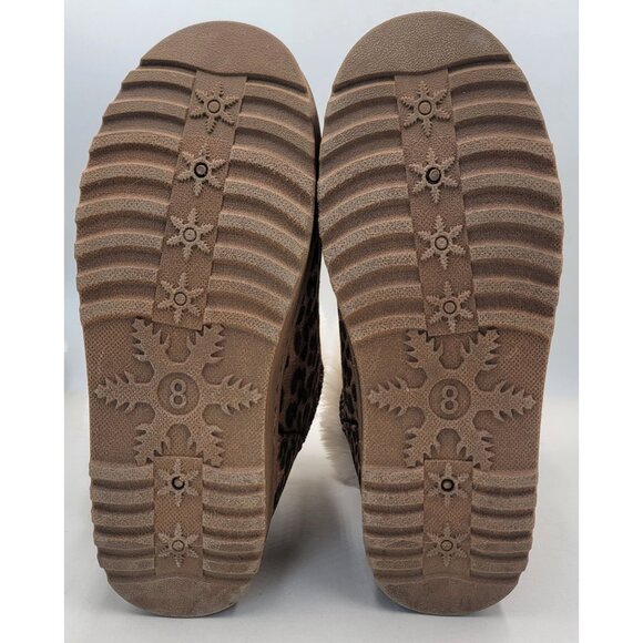 SO Winter Boots Paulina Leopard Print Faux Fur Lined Womens Size 8 No Box - Picture 10 of 12